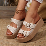 Double Buckle Platform Sandals