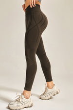 Wide Waistband Long Active Pants - Ladyez