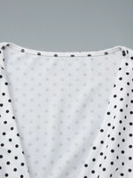 Polka Dot Ruched V-Neck Top