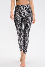 Animal Print Slim Fit Wide Waistband Long Sports Pants - Ladyez