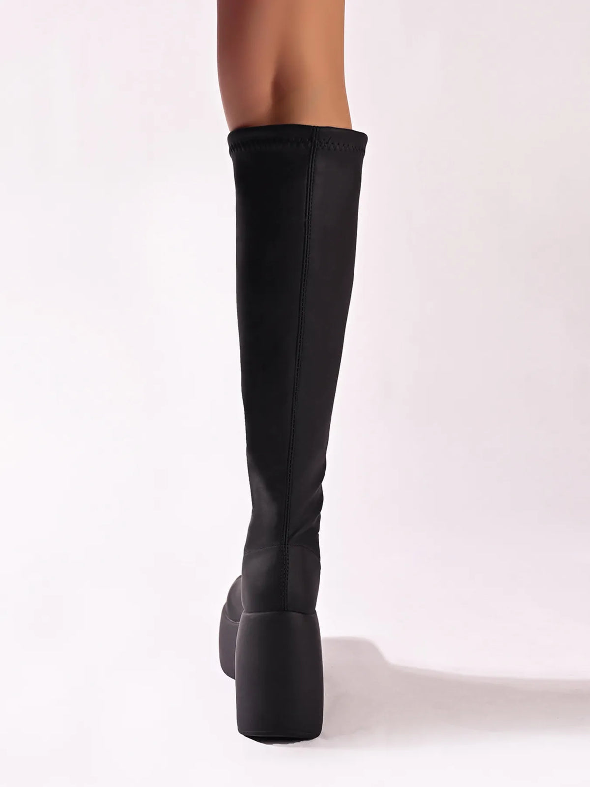 Round Toe Platform Boots - Ladyez