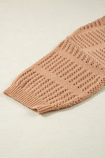 Openwork Round Neck Knit Top
