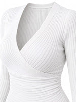 Full Size Ribbed Long Sleeve Slim Fit T-Shirt Plus Size