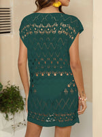 Openwork Round Neck Cover-Up - Ladyez