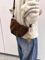 Knot Strap Furry Crossbody Bag