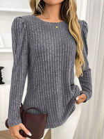 Round Neck Puff Sleeve T-Shirt