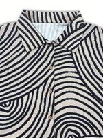 Plus Size Abstract Zebra Print Button-Down Shirt