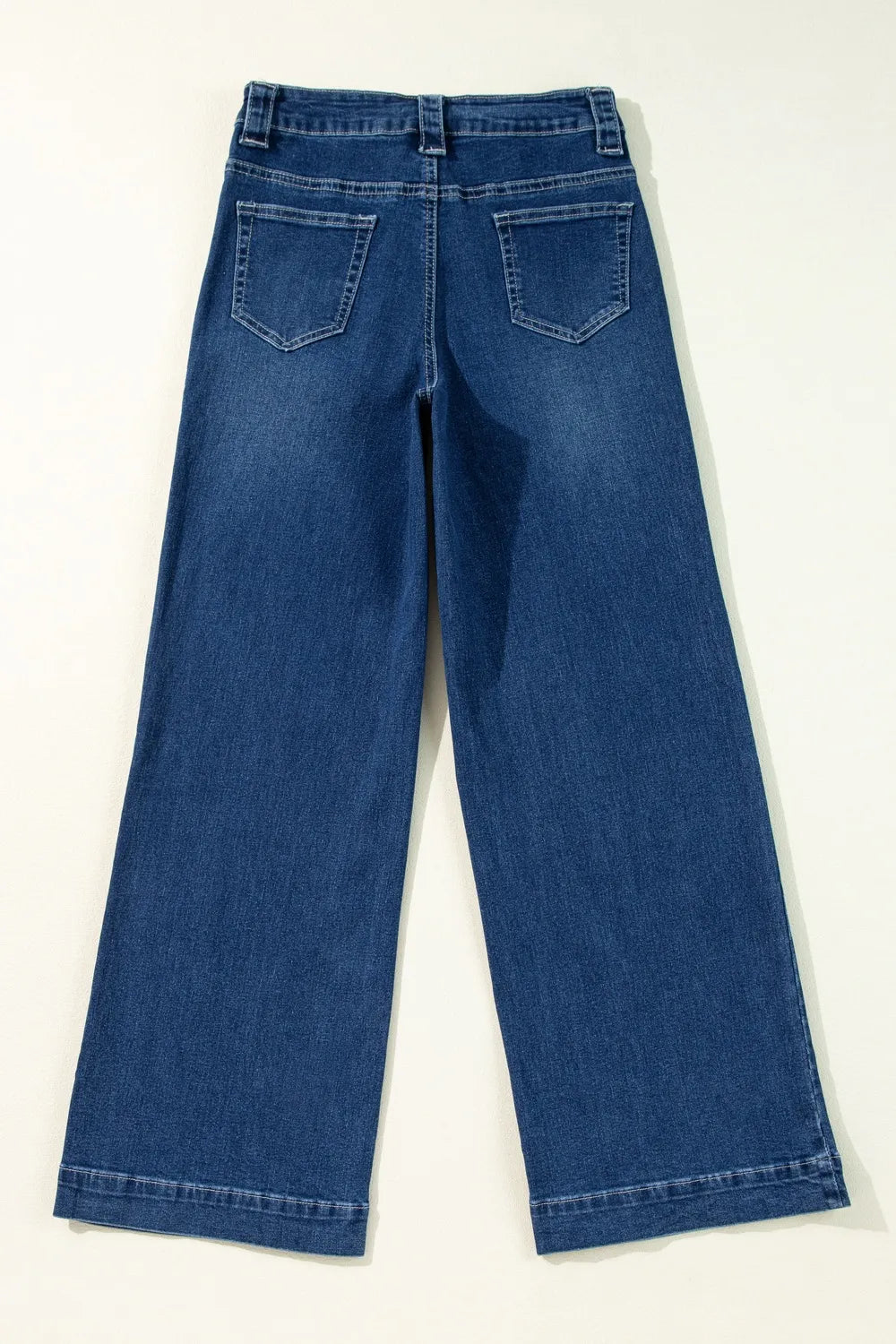 Wide Leg Pocketed High Waist Jeans - Ladyez