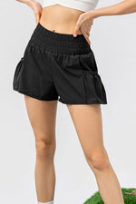 Elastic Waist Pocketed Active Shorts - Ladyez