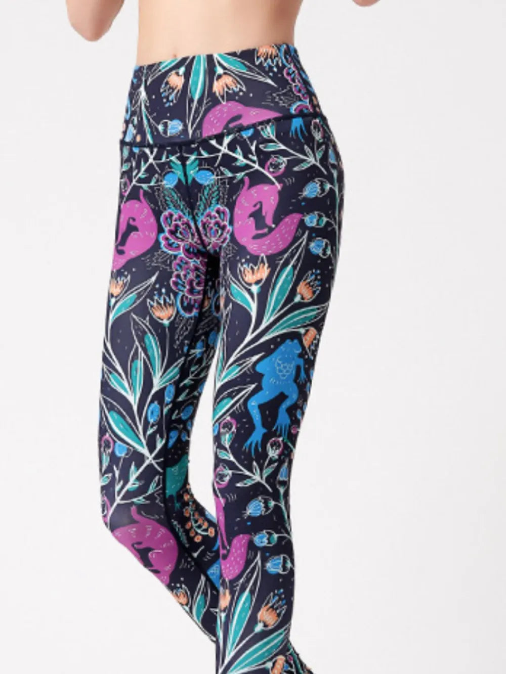 Printed High Waist Active Leggings - Ladyez