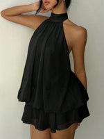 Halter Neck Layered Mini Dress