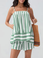 Smocked Square Neck Cami and Shorts Set - Ladyez