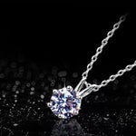 2 Carat Moissanite 925 Sterling Silver Pendant Necklace