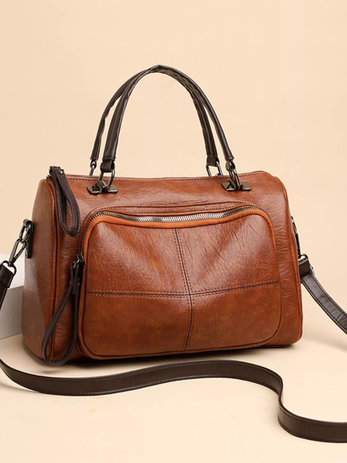 Vintage Style Leather Crossbody Bag