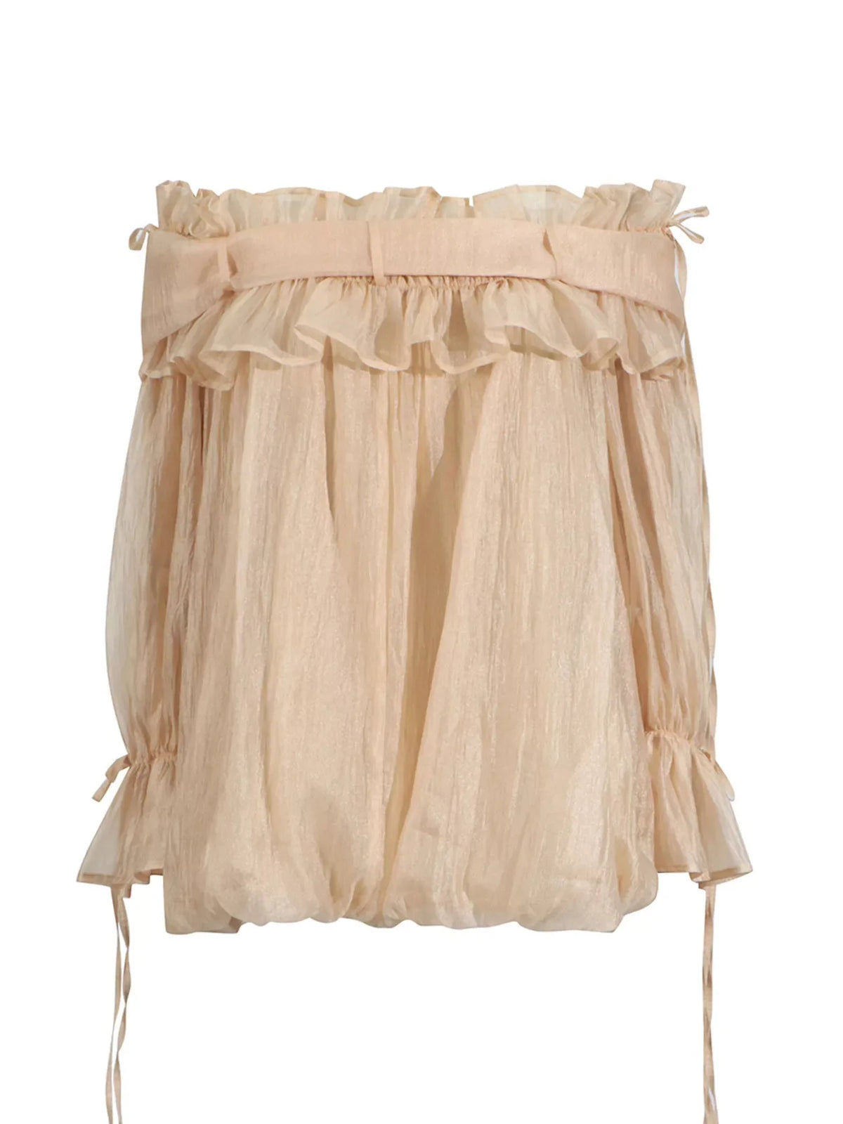 Ruffle Off-Shoulder Flounce Sleeve Blouse