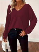 Full Size Ribbed Knit Backless Bow T-Shirt Plus Size