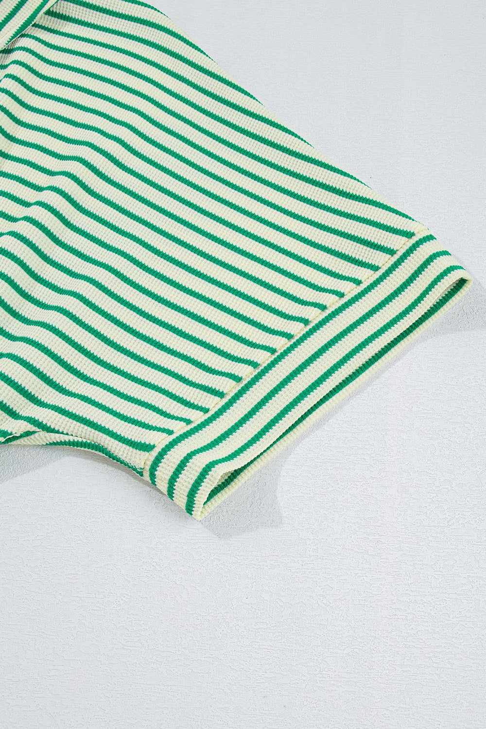 Striped Half Sleeve Tie Waist Romper - Ladyez