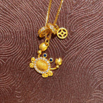 18K Gold-Plated Crab Pendant Necklace
