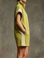Striped Zip Front Short Sleeve Romper