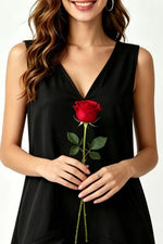 Full Size Sleeveless V-Neck Ruffle Hem Mini Dress Plus Size