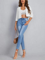 Open Front 3/4 Sleeve Blazer