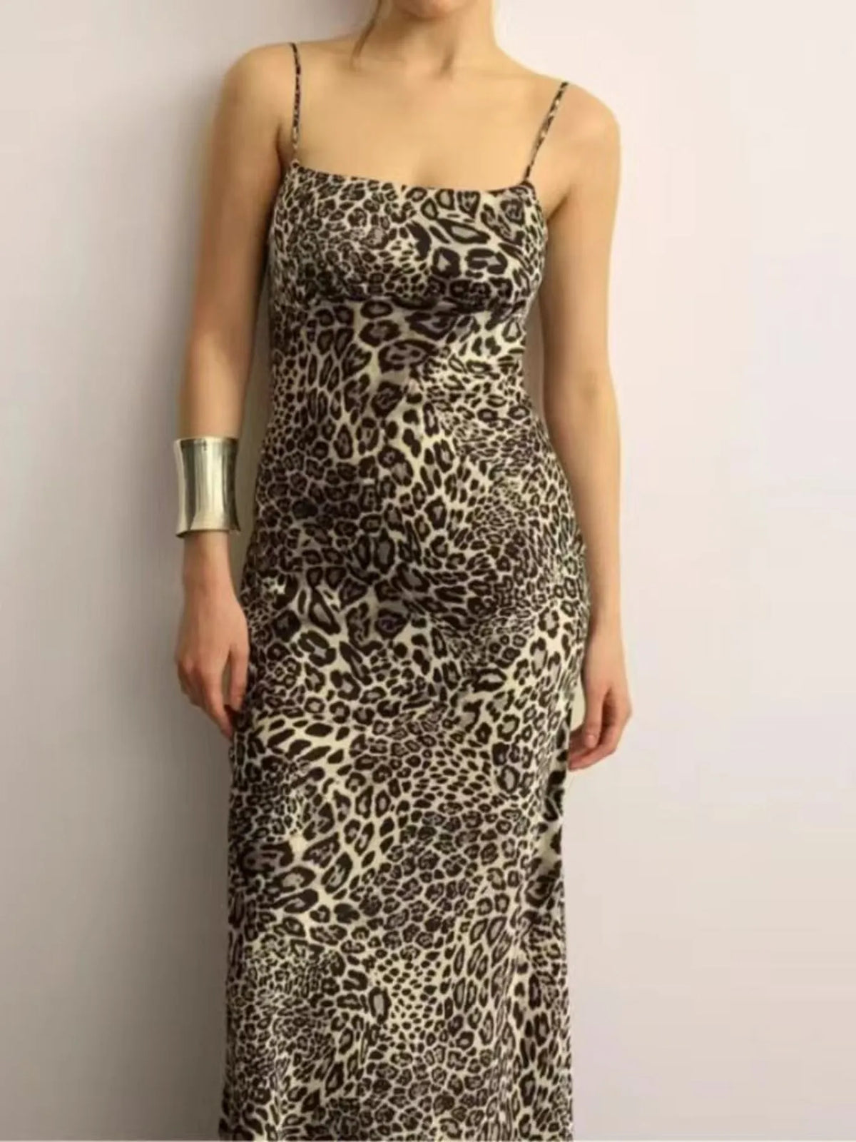 Leopard Print Cami Maxi Dress - Ladyez