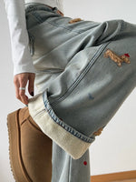 Embroidered Wide Leg Jeans - Ladyez