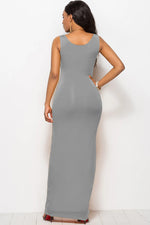 Scoop Neck Wide Strap Maxi Dress - Ladyez