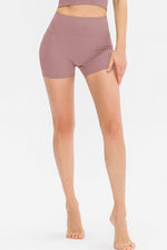 Slim Fit Wide Waistband Sports Shorts - Ladyez