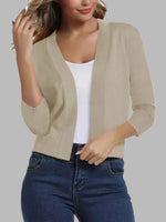 Viscose Blend Open Front Cardigan