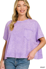 Zenana Halo Washed Oversized Top