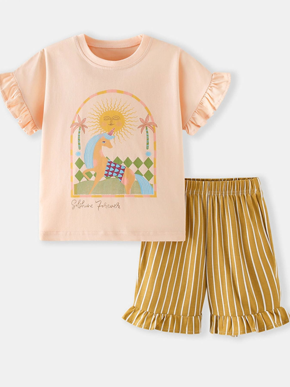 Children's Graphic Short Sleeve Tee and Shorts Set