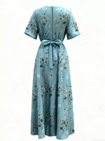 Floral Surplice Short Sleeve Dress