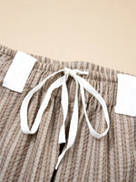 Stripe Drawstring Cargo Jogger Pants with Pockets