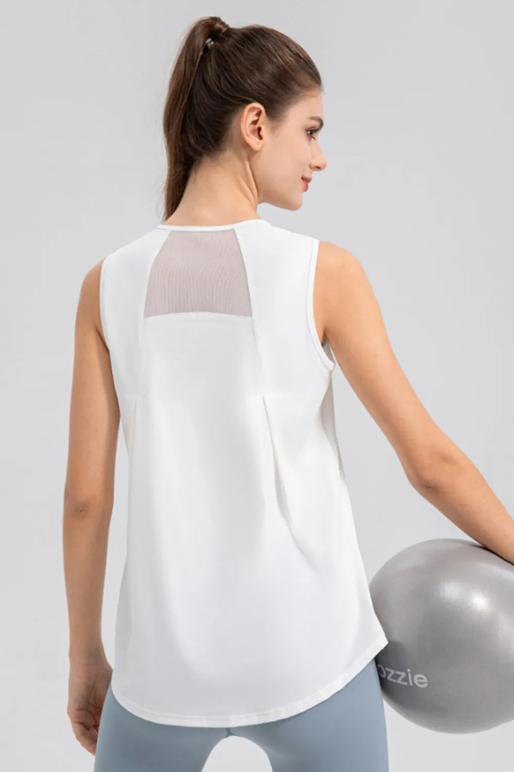 Round Neck Wide strap Active Tank - Ladyez