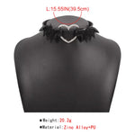 Gothic Bat Wing Heart Choker Necklace