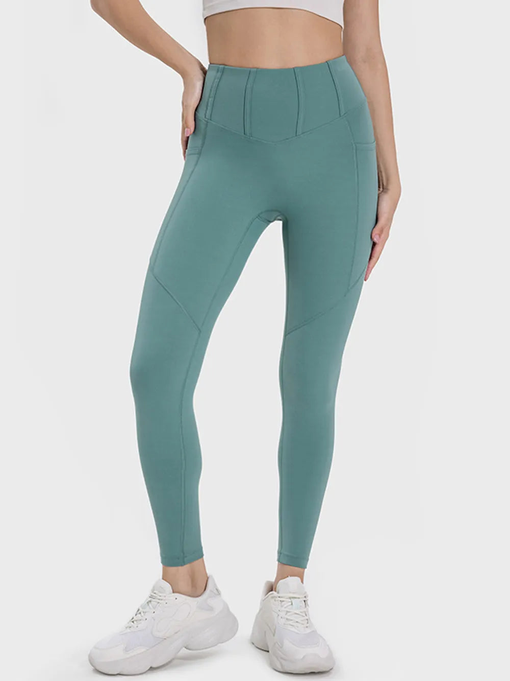 Millennia Pocketed High Waist Active Leggings - Ladyez