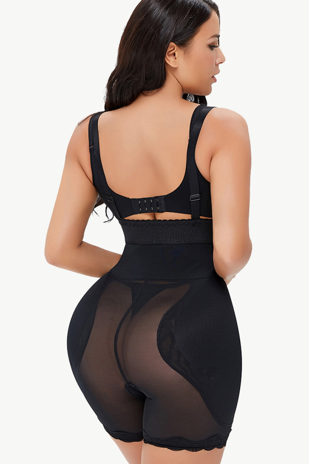 Full Size Spaghetti Strap Lace Trim Shaping Bodysuit - Ladyez