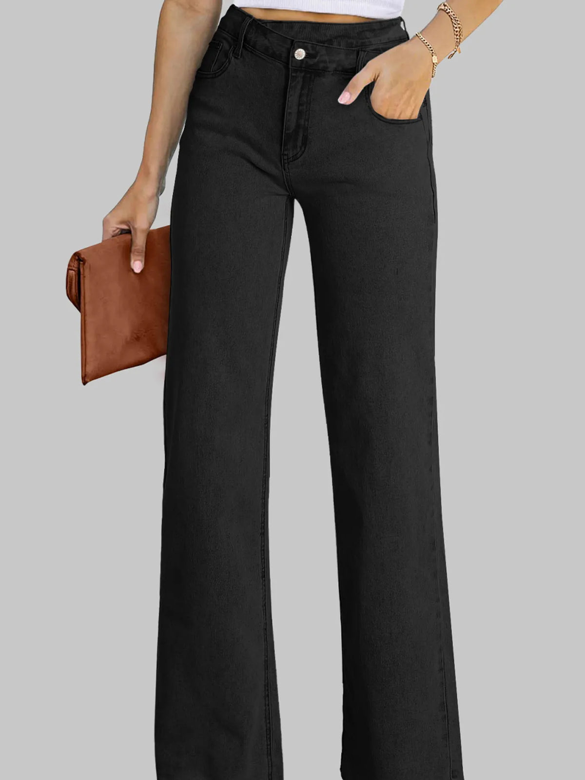 Wide Leg Jeans - Ladyez