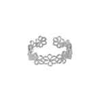 Floral Adjustable Open Ring