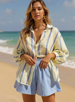 Striped Button Up Long Sleeve Shirt