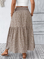 Plus Size Floral Print Tiered Skirt