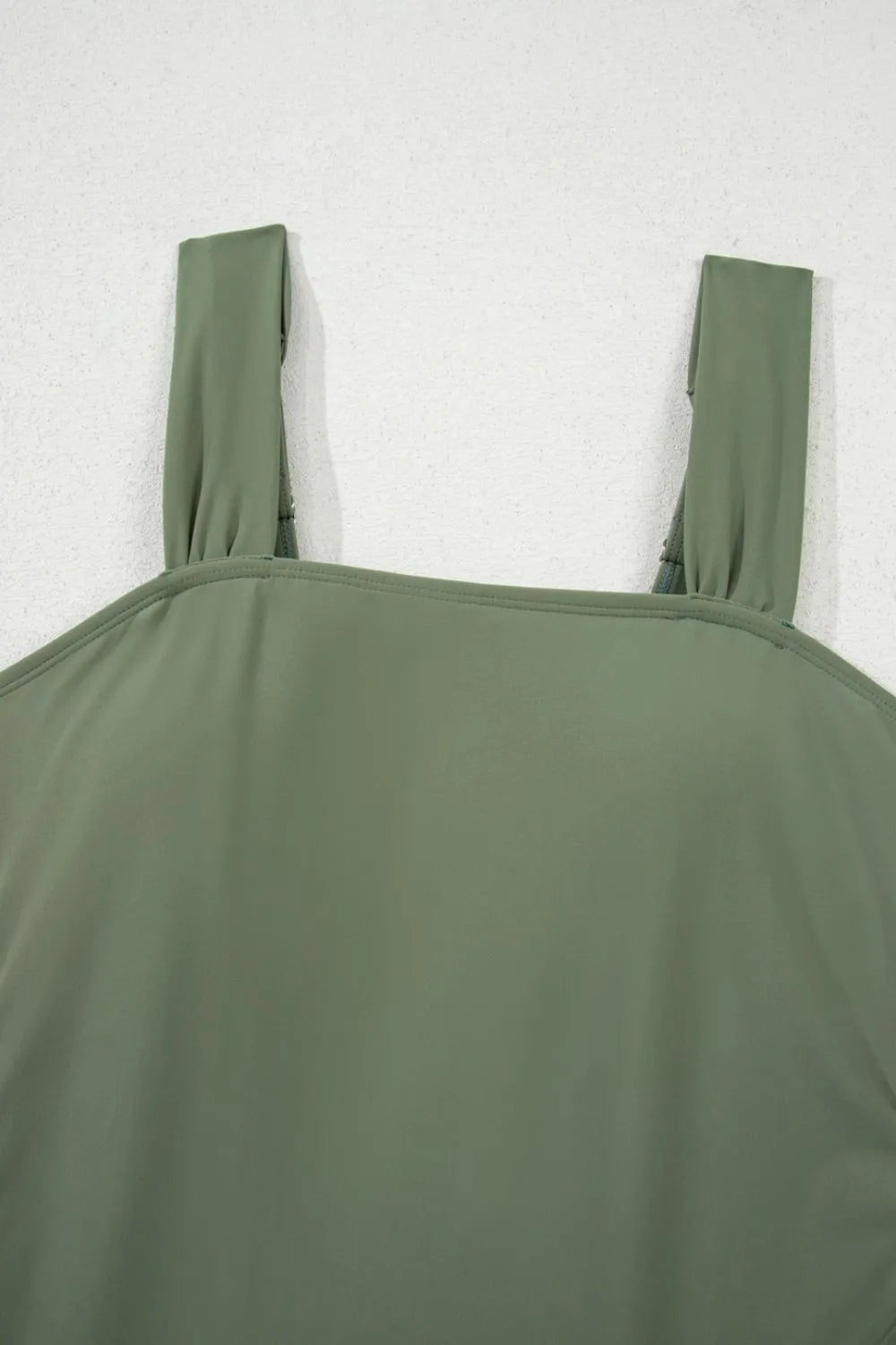 Drawstring Ruched Wide Straps Tankini Set - Ladyez