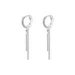 925 Sterling Silver Hoop Drop Earrings