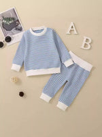 Children's Striped Long Sleeve Top and Pants Set