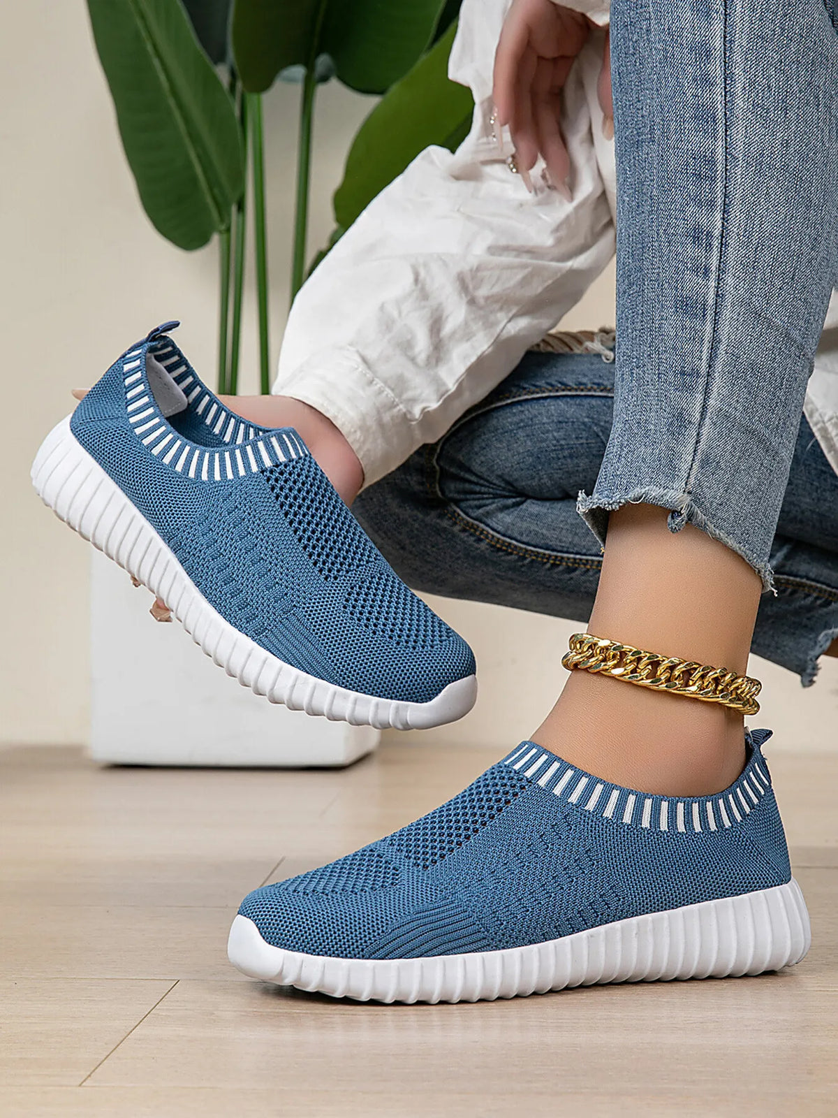 Breathable Knit Slip-On Athletic - Ladyez