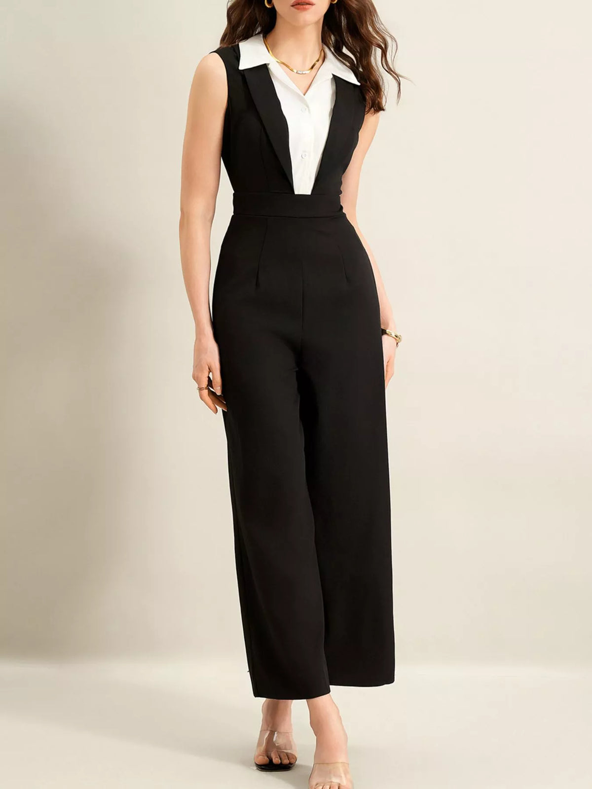 Sleeveless Wide Leg Jumpsuit