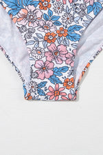 Drawstring Printed Wide Strap Swim Dress - Ladyez