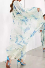 Floral Print Bohemian Maxi Dress with Balloon Sleeves - Ladyez