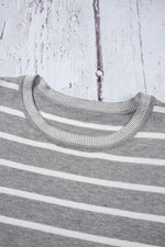 Striped Short Sleeve Knit Top